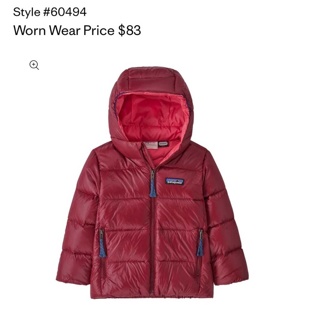 Patagonia Hi-Loft Down Sweater Hoody Puffer 2T - Picture 4 of 4